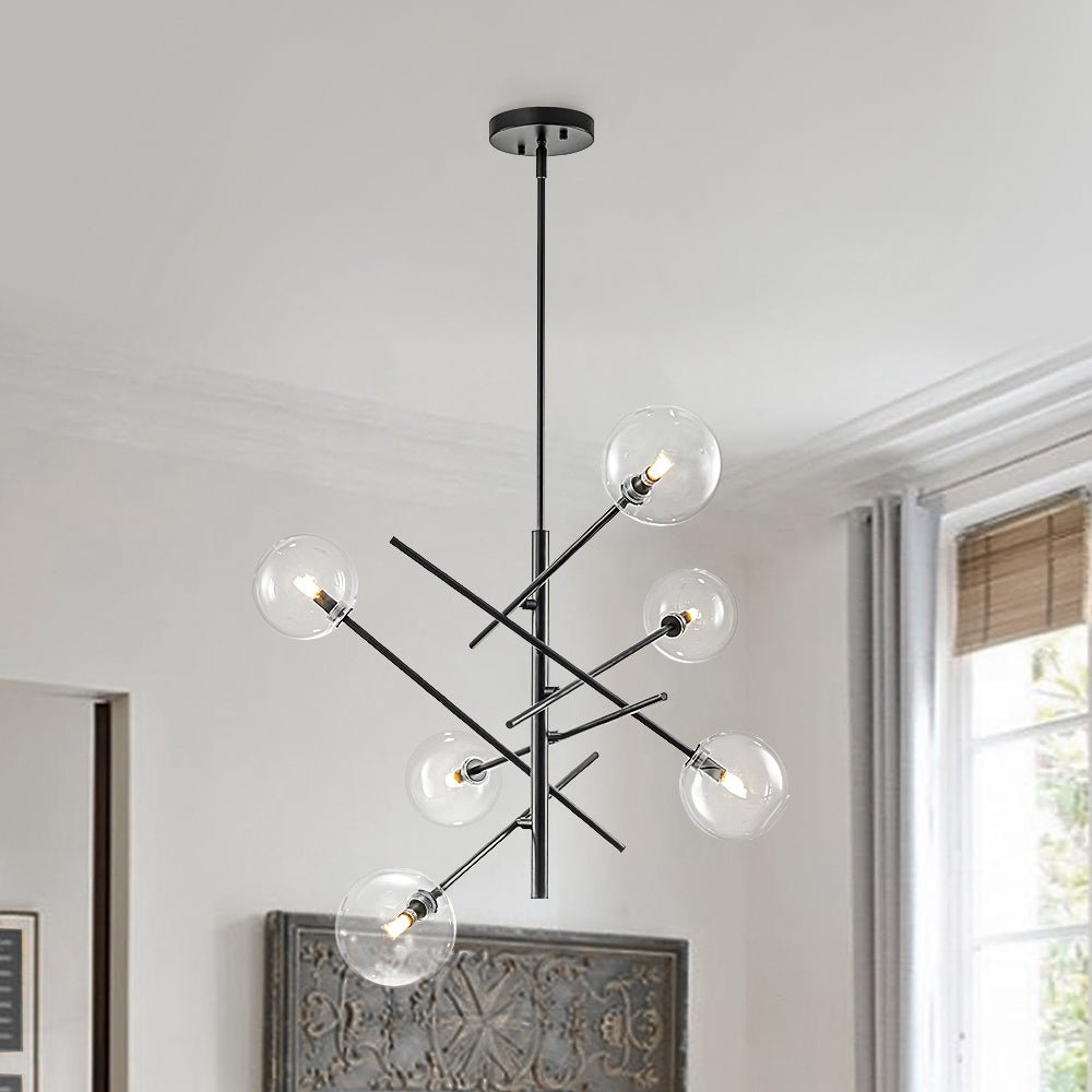 lightfixturesusa-celestial-glass-globe-sputnik-chandelier-adjustable-linear-arm-chandelier-black-226264 LightFixturesUSA - Celestial Glass Globe Sputnik Chandelier - Adjustable Linear Arm - Chandelier - Black -
