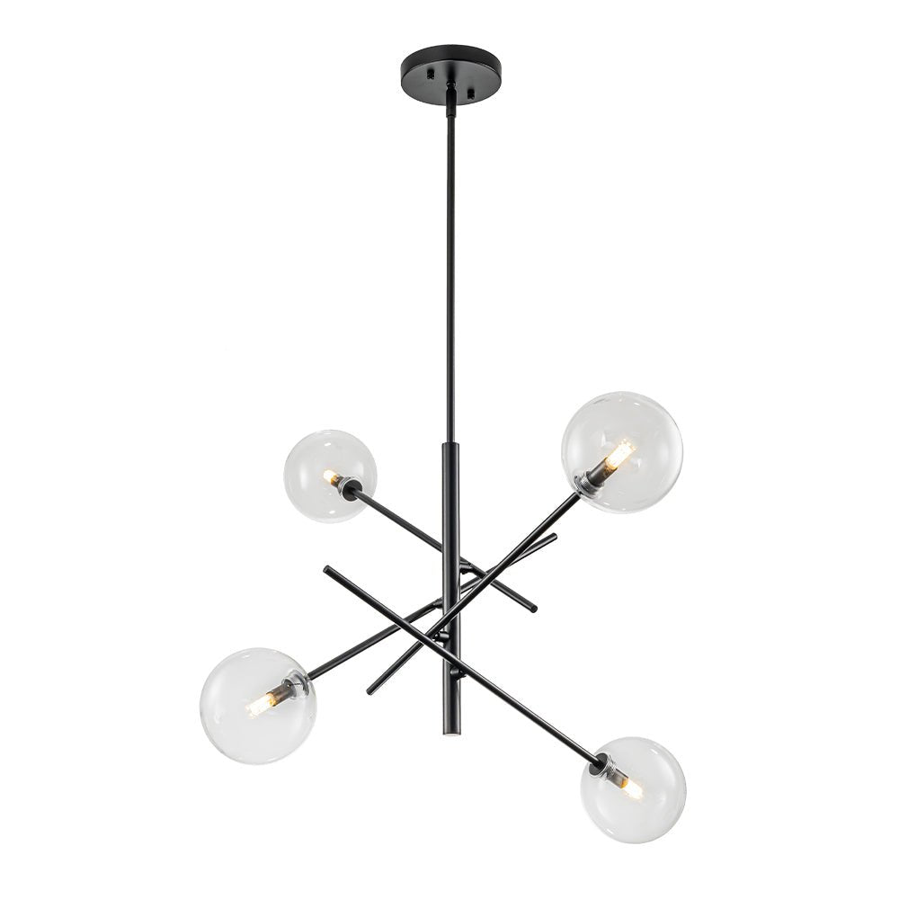 lightfixturesusa-celestial-glass-globe-sputnik-chandelier-adjustable-linear-arm-chandelier-black4-lt-945057 LightFixturesUSA - Celestial Glass Globe Sputnik Chandelier - Adjustable Linear Arm - Chandelier - Black/4 - Lt -
