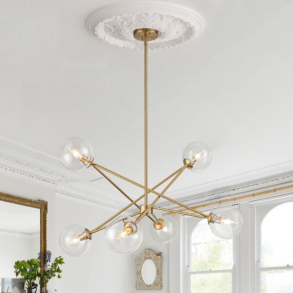 lightfixturesusa-celestial-glass-globe-staggered-linear-sputnik-chandelier-chandelier-brass-112705 LightFixturesUSA - Celestial Glass Globe Staggered Linear Sputnik Chandelier - Chandelier - Brass -