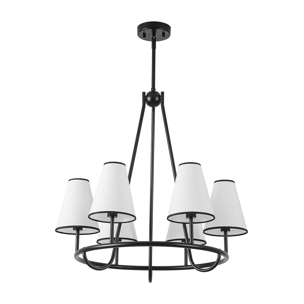 lightfixturesusa-classic-6-light-fabric-conical-shade-wheel-chandelier-chandelier-black-5096170