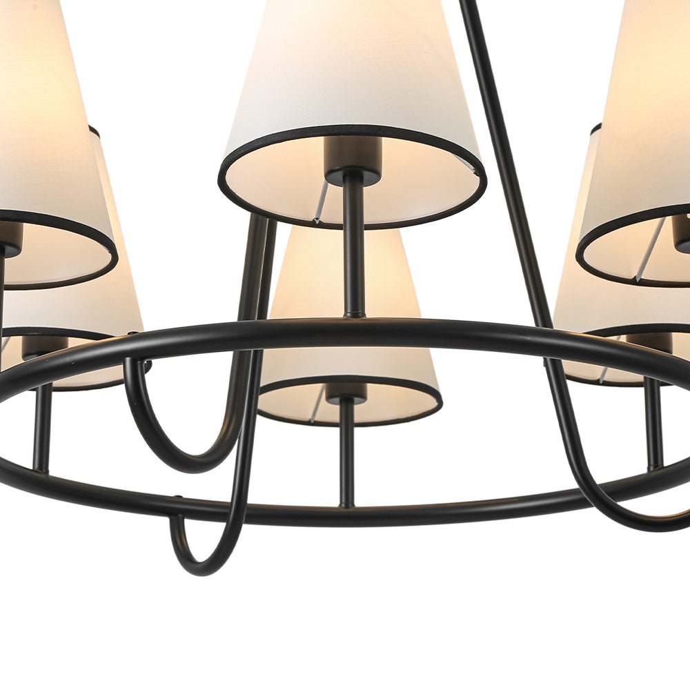 lightfixturesusa-classic-6-light-fabric-conical-shade-wheel-chandelier-chandelier-black-6272109