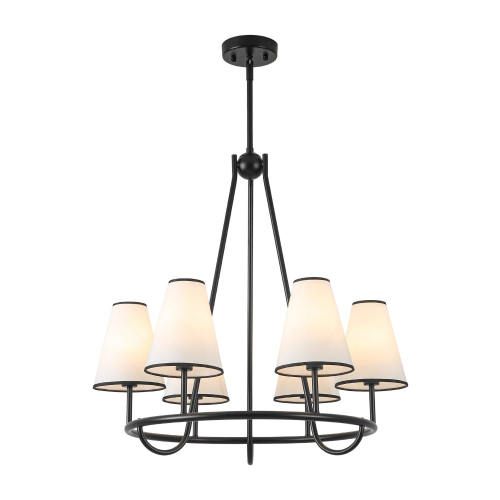 lightfixturesusa-classic-6-light-fabric-conical-shade-wheel-chandelier-chandelier-black-9657407