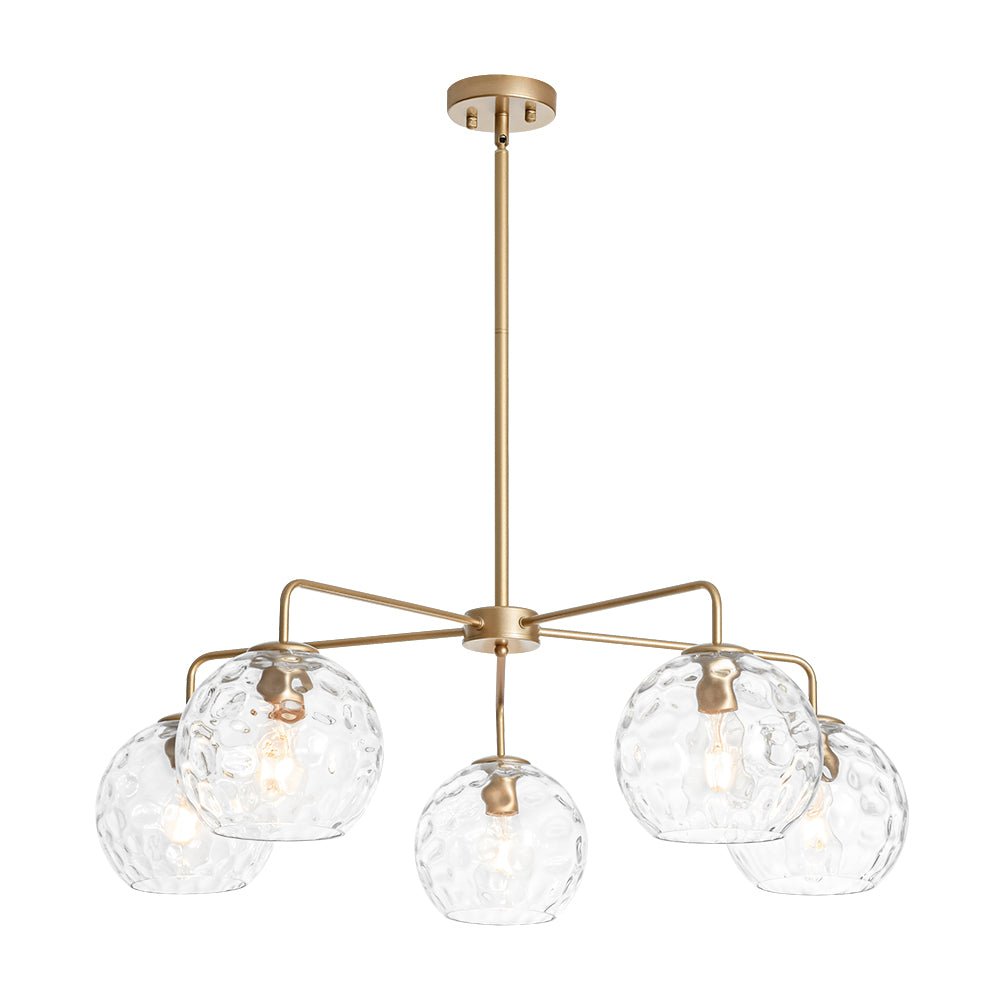 lightfixturesusa-clear-hammered-glass-globe-5-light-round-sputnik-chandelier-chandelier-brass-8271503 LightFixturesUSA - Clear Hammered Glass Globe 5 - light Round Sputnik Chandelier - Chandelier - Brass -