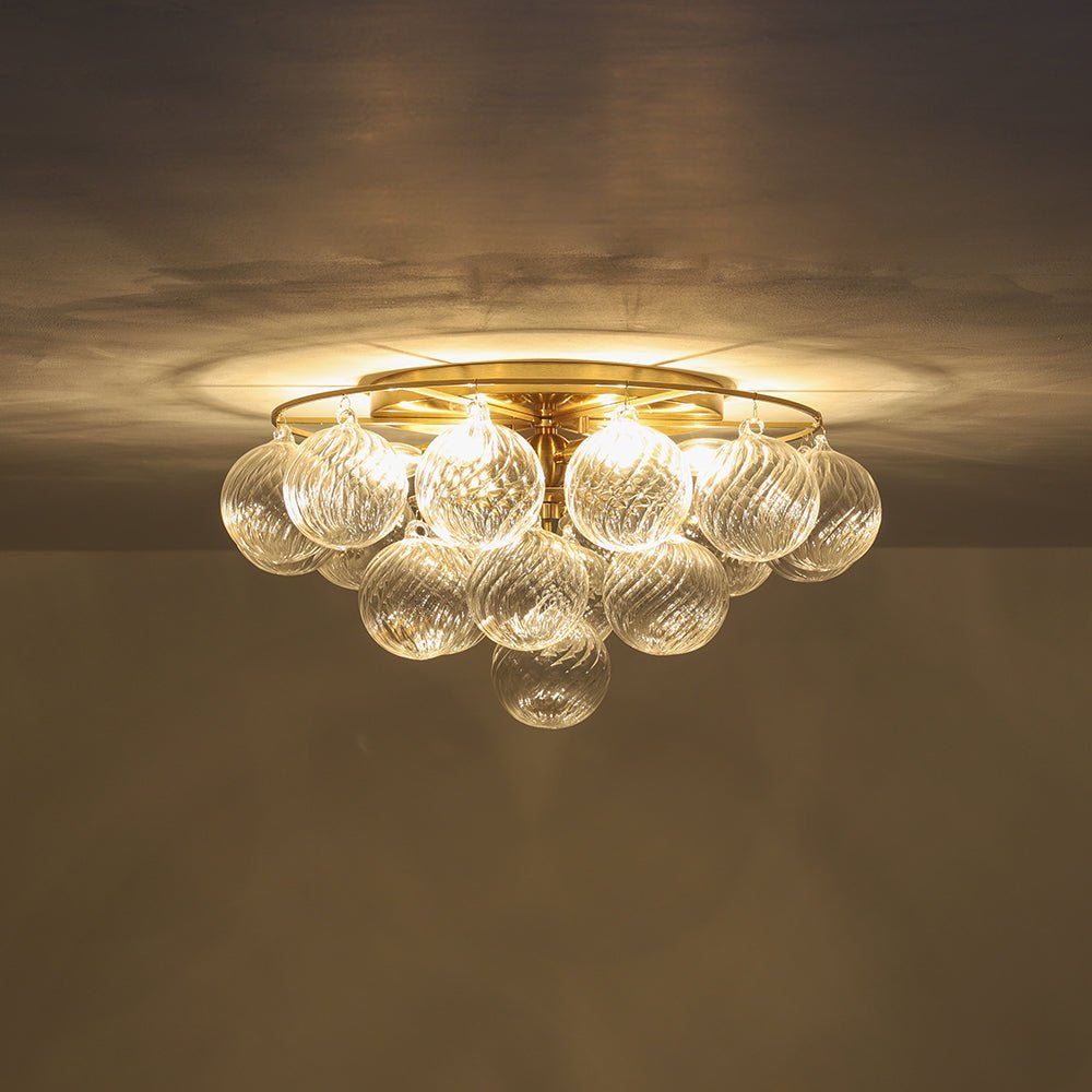 lightfixturesusa-cluster-ribbed-glass-bubble-round-tiered-semi-flush-chandelier-ceiling-light-brass-5581121