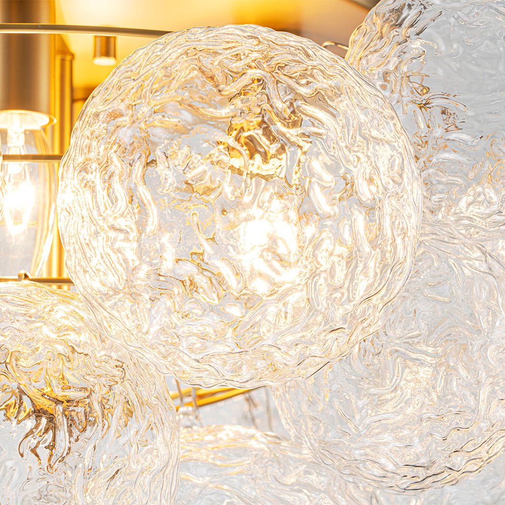 lightfixturesusa-cluster-rippled-glass-bubble-round-semi-flush-chandelier-chandelier-brass-163138