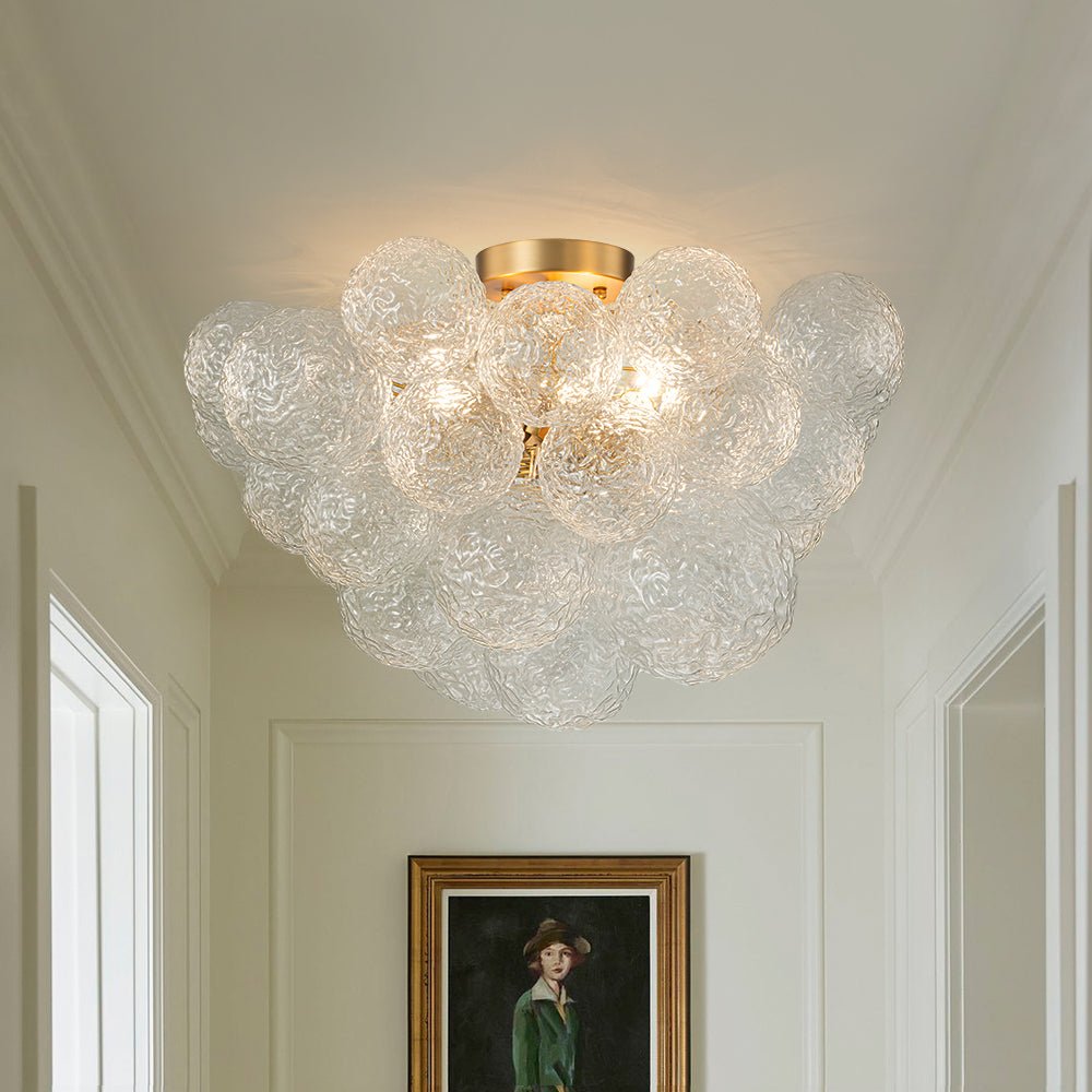 lightfixturesusa-cluster-rippled-textured-glass-bubble-semi-flush-chandelier-chandelier-brass-551381 LightFixturesUSA - Cluster Rippled Textured Glass Bubble Semi Flush Chandelier - Chandelier - Brass -