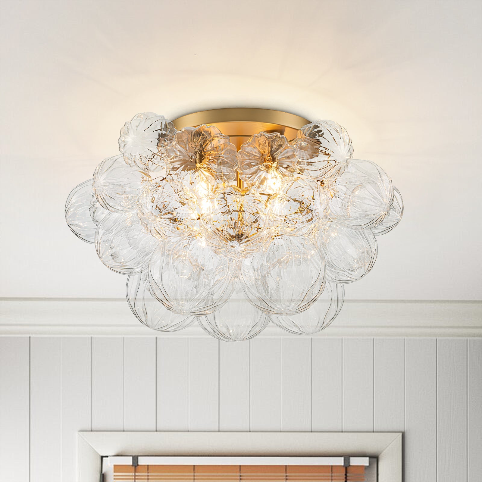 lightfixturesusa-cluster-sculpture-glass-bubble-round-semi-flush-chandelier-chandelier-brass-643049 LightFixturesUSA - Cluster Sculpture Glass Bubble Round Semi Flush Chandelier - Chandelier - Brass -