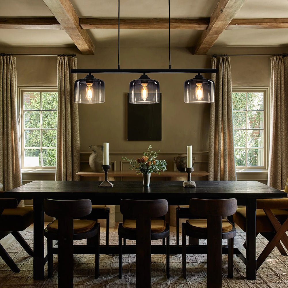 lightfixturesusa-contemporary-3-light-gradual-smoked-glass-island-chandelier-chandelier-black-521258 LightFixturesUSA - Contemporary 3 - Light Gradual Smoked Glass Island Chandelier - Chandelier - Black -