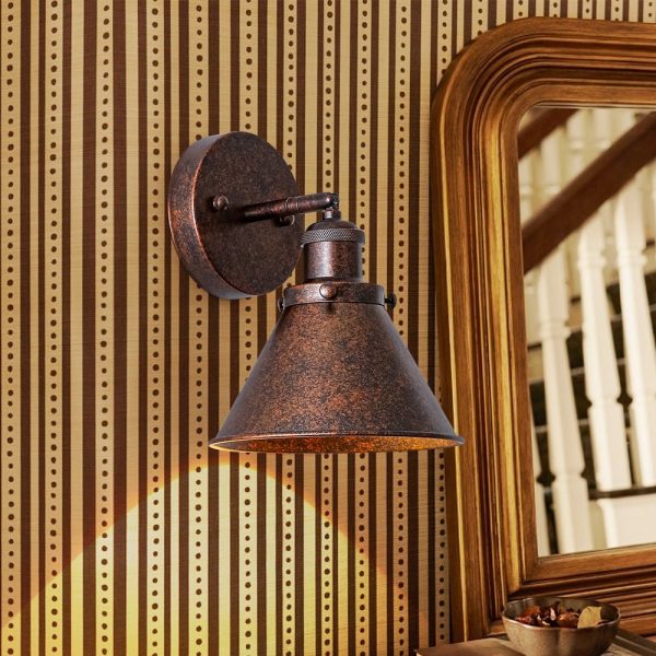 LightFixturesUSA - Copper Adjustable Head Cone Wall Sconce Ceiling Light - Wall Sconce - 1 Pack - 