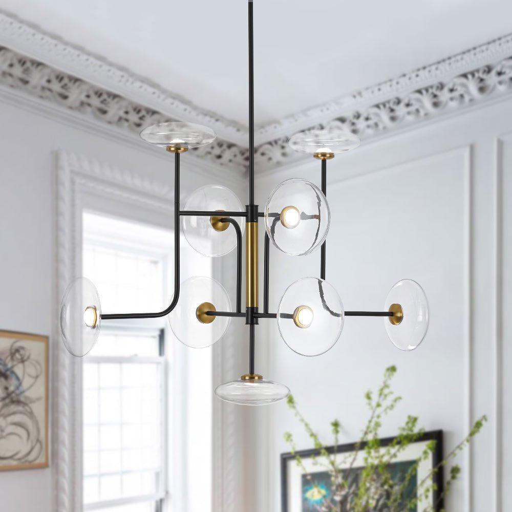 lightfixturesusa-designer-9-light-glass-dimmable-led-linear-sputnik-chandelier-chandelier-black-pre-order-911009 LightFixturesUSA - Designer 9 - light Glass Dimmable LED Linear Sputnik Chandelier - Chandelier - Black (Pre - Order) -