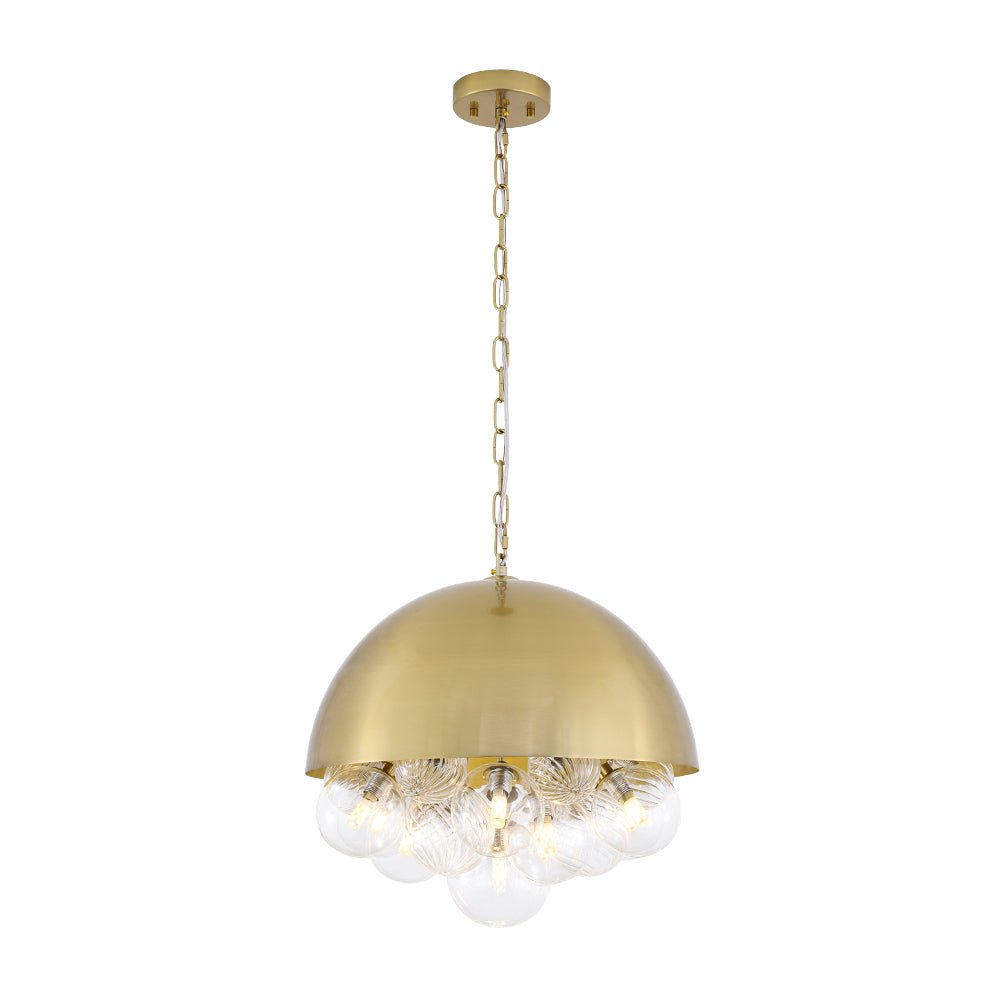 lightfixturesusa-designer-cluster-glass-globe-metal-dome-pendant-light-chandelier-brass-115537