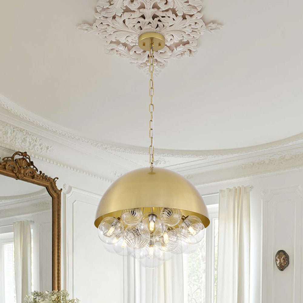 lightfixturesusa-designer-cluster-glass-globe-metal-dome-pendant-light-chandelier-brass-823028