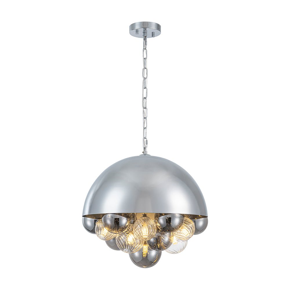 lightfixturesusa-designer-cluster-glass-globe-metal-dome-pendant-light-chandelier-chrome-353647