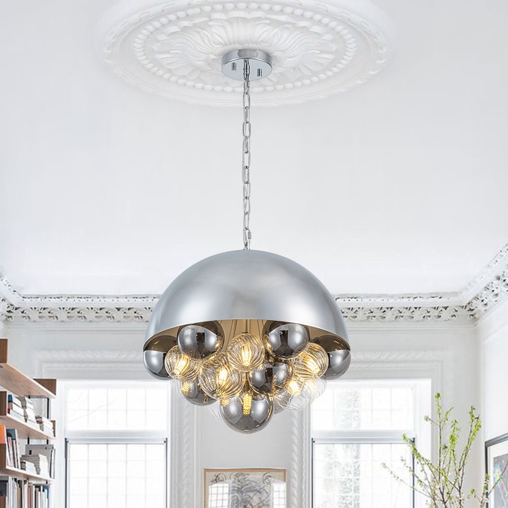 lightfixturesusa-designer-cluster-glass-globe-metal-dome-pendant-light-chandelier-chrome-537840
