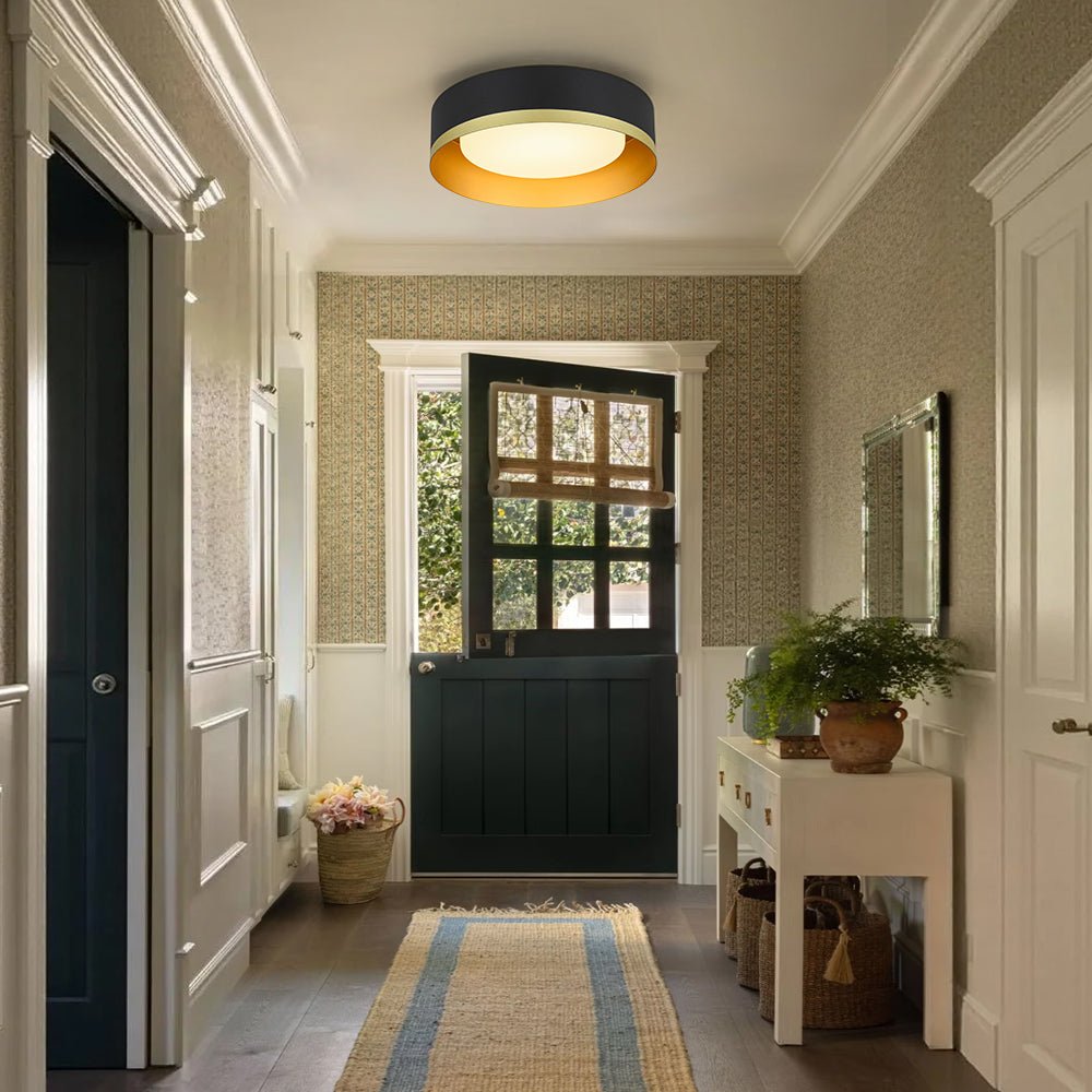 lightfixturesusa-dimmable-led-black-gold-iron-milky-glass-drum-flush-mount-ceiling-light-138-in-9100072