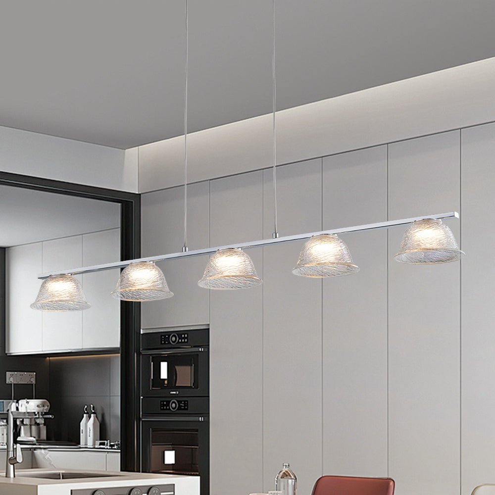 lightfixturesusa-dimmable-led-iridescent-glass-bell-island-chandelier-chandelier-394-in-4349551 LightFixturesUSA - Dimmable LED Iridescent Glass Bell Island Chandelier - Chandelier - 39.4 in -