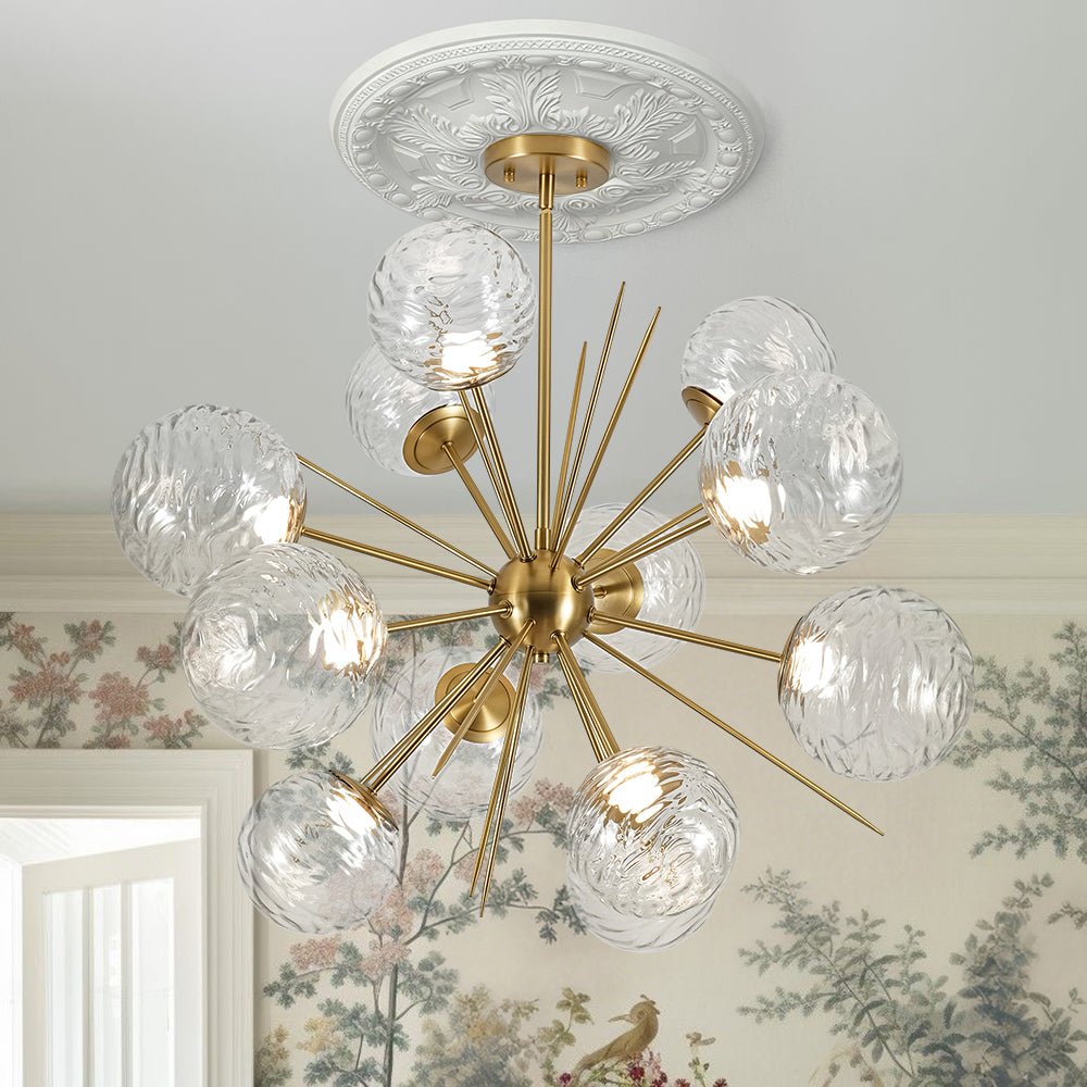lightfixturesusa-dimmable-led-ripple-glass-bubble-sputnik-sunburst-chandelier-chandelier-brass-2591855 LightFixturesUSA - Dimmable LED Ripple Glass Bubble Sputnik Sunburst Chandelier - Chandelier - Brass -