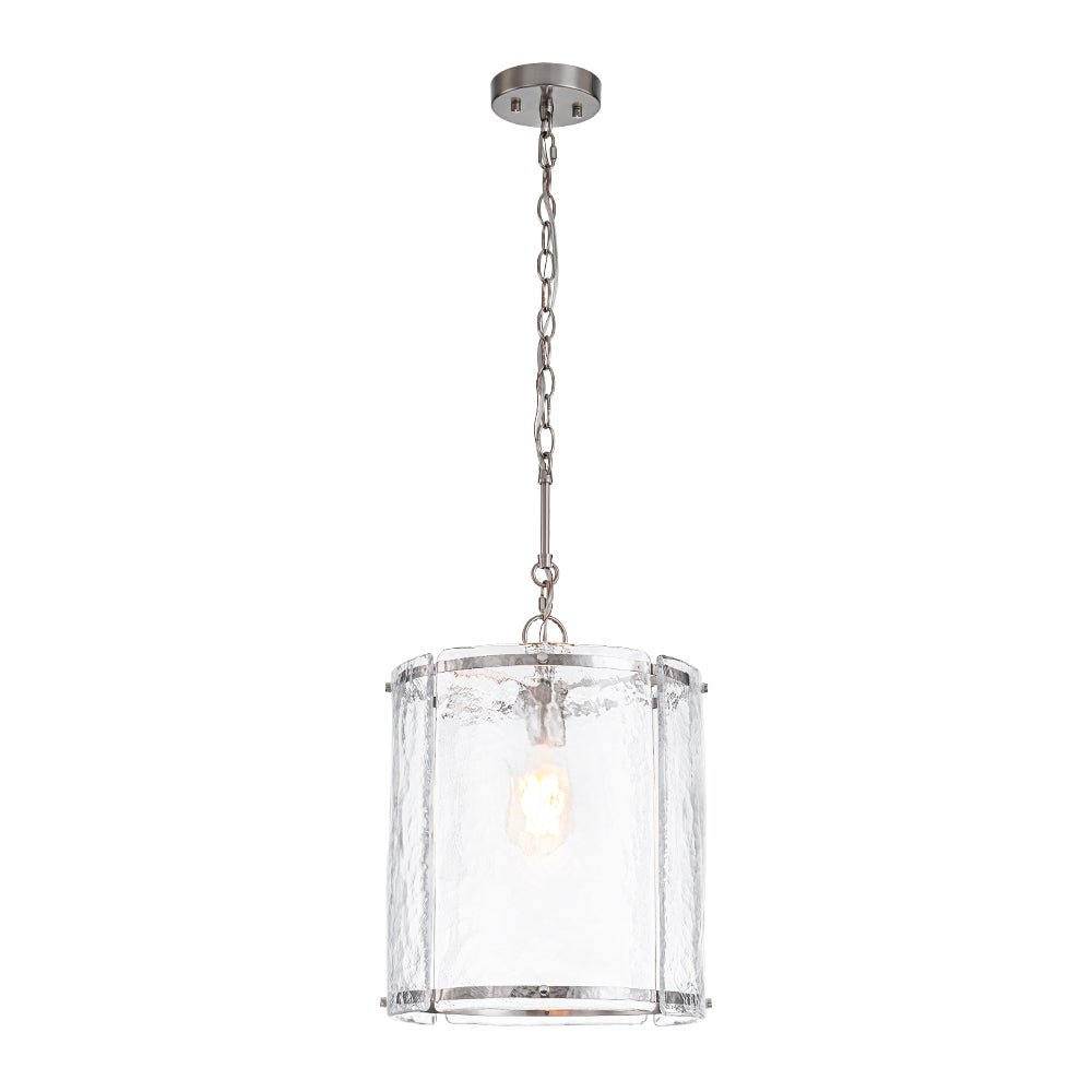 lightfixturesusa-farmhouse-clear-textured-glass-cylinder-cage-pendant-pendant-light-nickel-335399