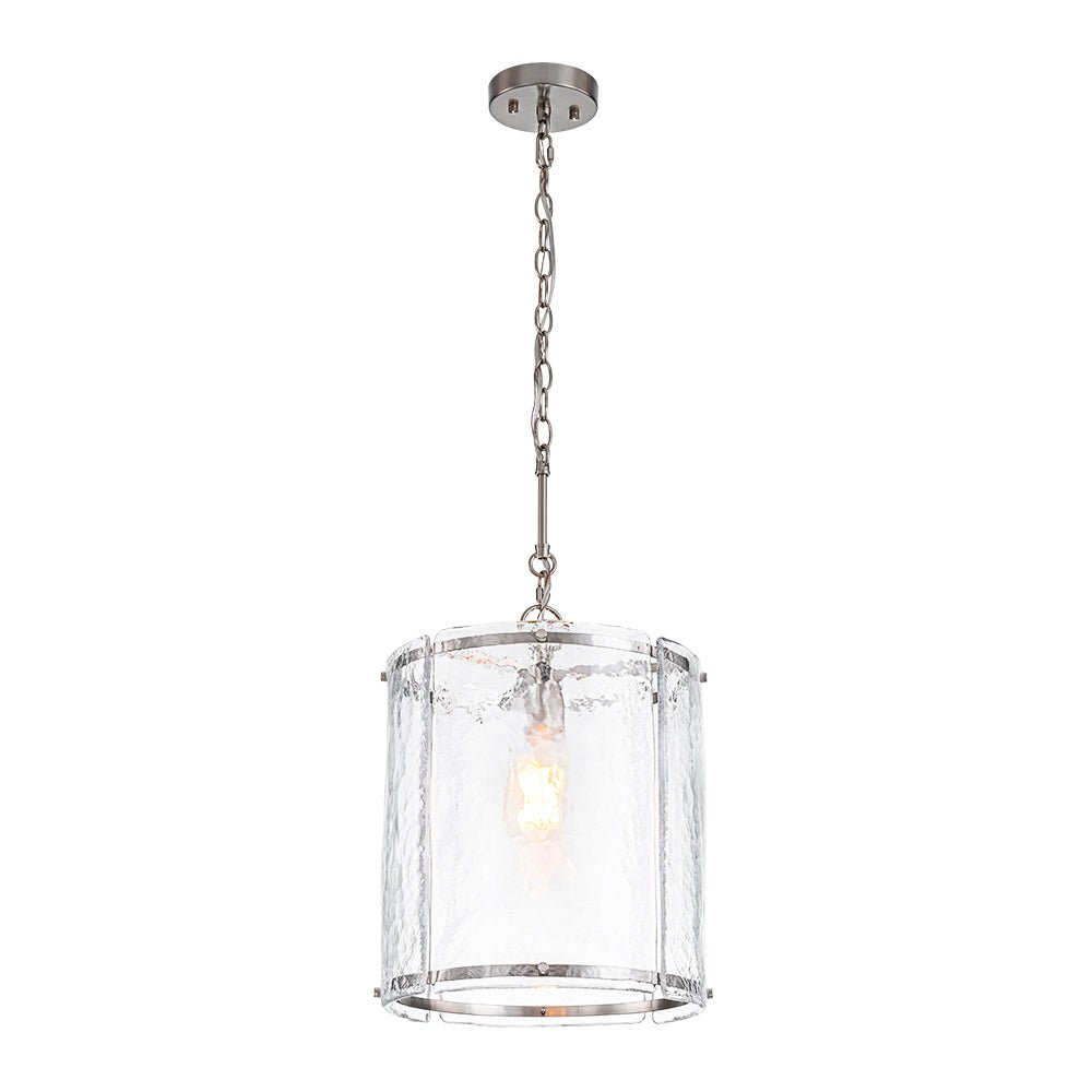 lightfixturesusa-farmhouse-clear-textured-glass-cylinder-cage-pendant-pendant-light-nickel-994082