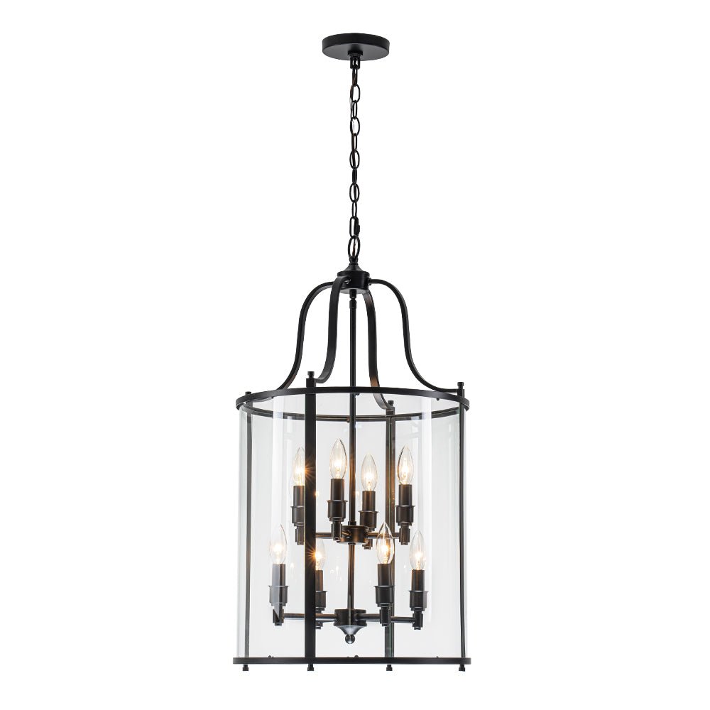 lightfixturesusa-farmhouse-wide-clear-glass-cylinder-cage-pendant-chandelier-black-212128