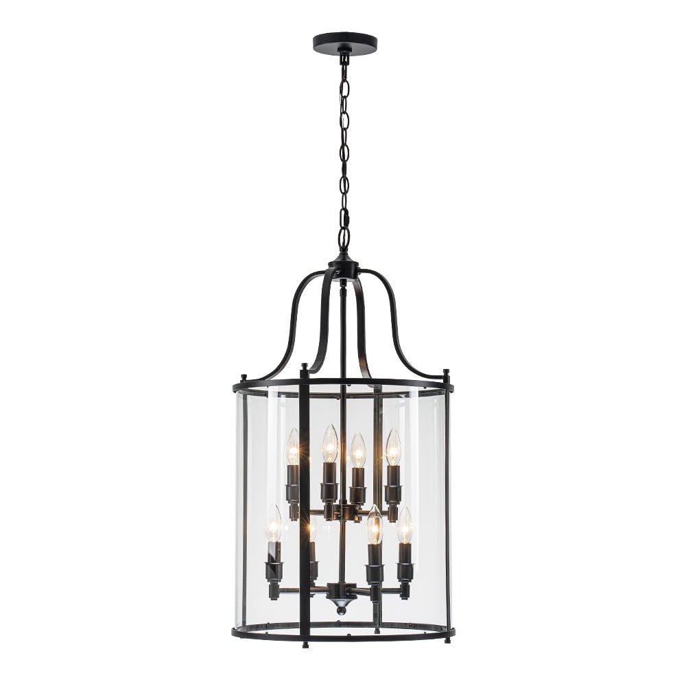 lightfixturesusa-farmhouse-wide-clear-glass-cylinder-cage-pendant-chandelier-black-286455