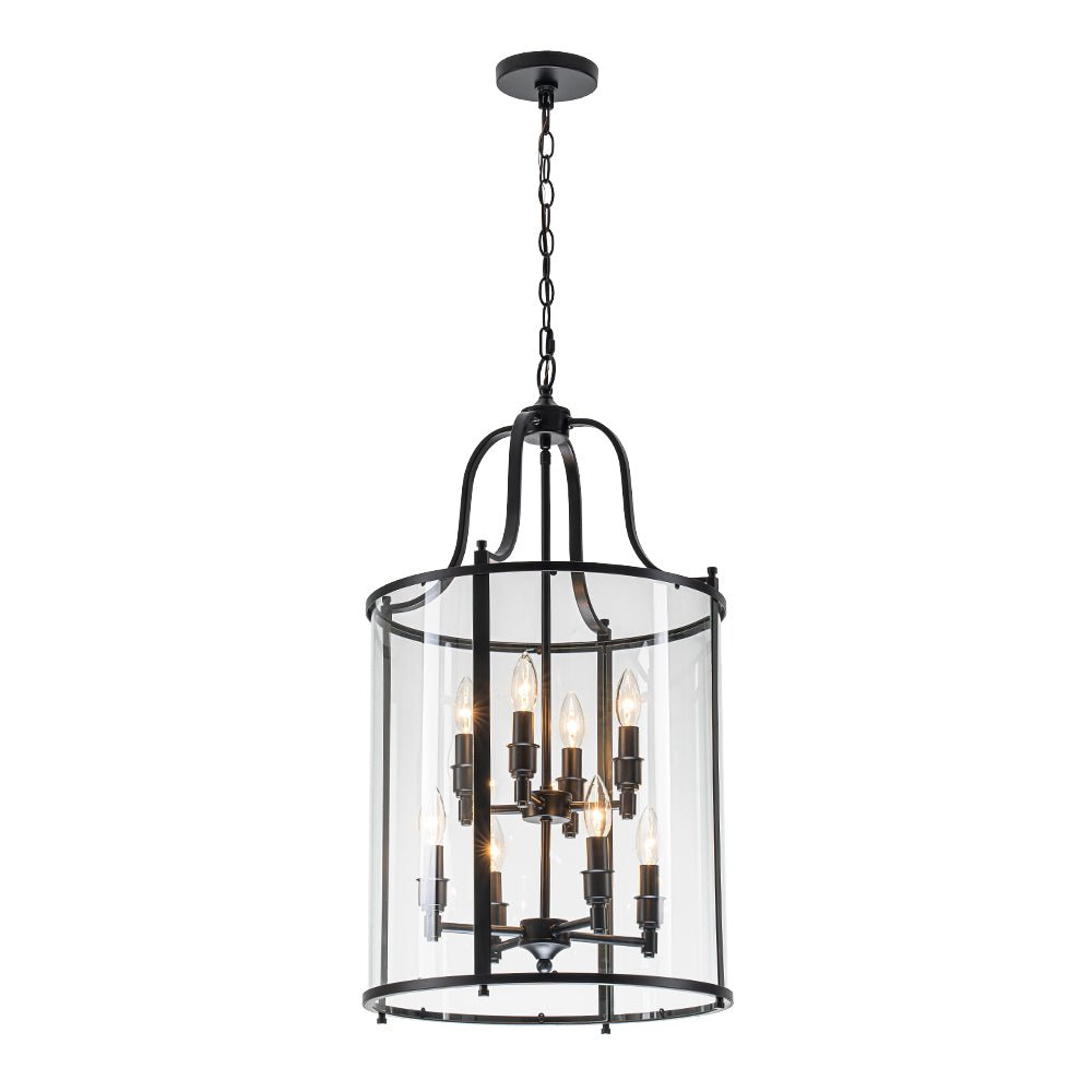 lightfixturesusa-farmhouse-wide-clear-glass-cylinder-cage-pendant-chandelier-black-649651
