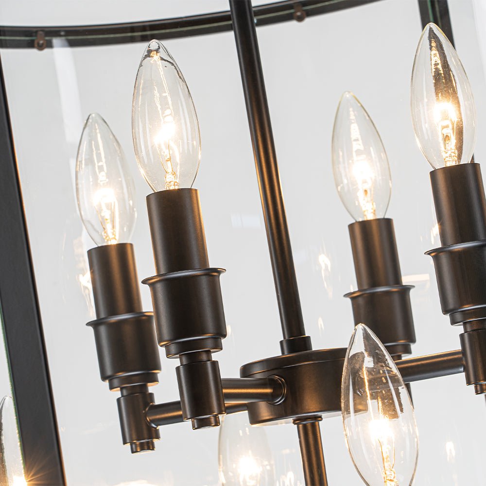 lightfixturesusa-farmhouse-wide-clear-glass-cylinder-cage-pendant-chandelier-black-744894