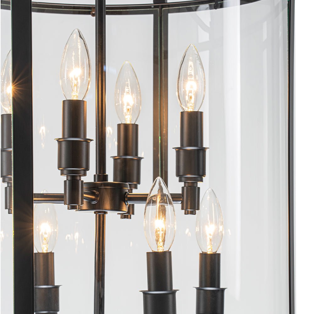 lightfixturesusa-farmhouse-wide-clear-glass-cylinder-cage-pendant-chandelier-black-860639