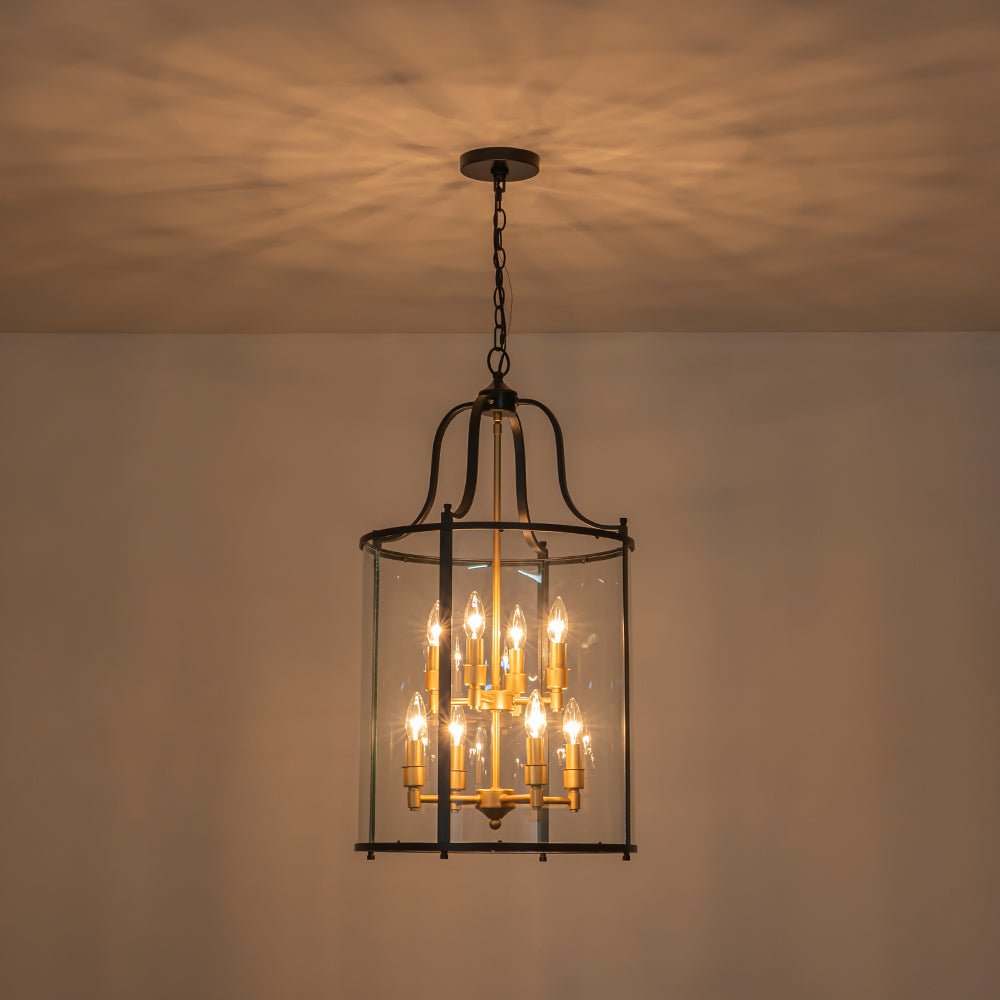lightfixturesusa-farmhouse-wide-clear-glass-cylinder-cage-pendant-chandelier-blackbrass-725717