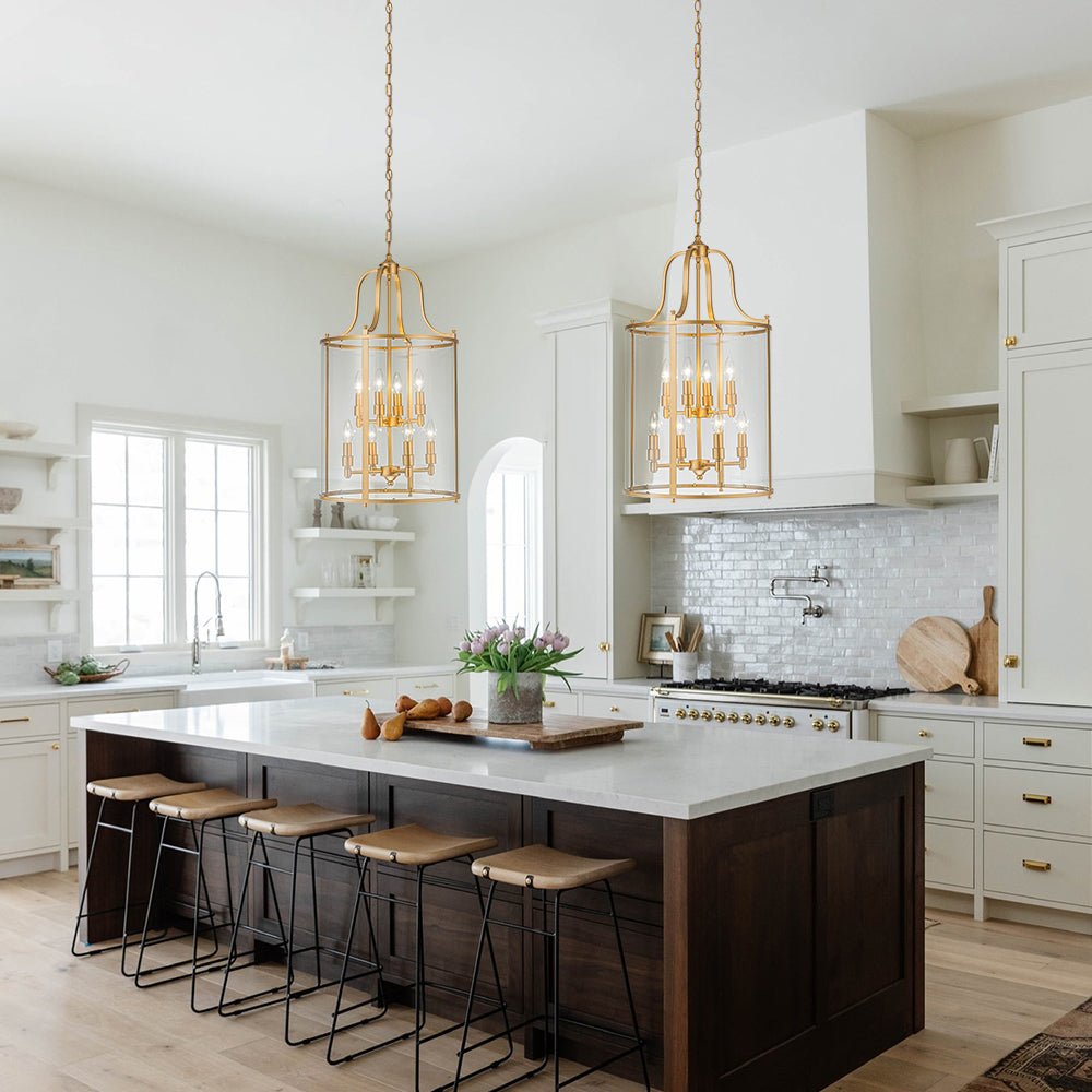 lightfixturesusa-farmhouse-wide-clear-glass-cylinder-cage-pendant-chandelier-brass-230942