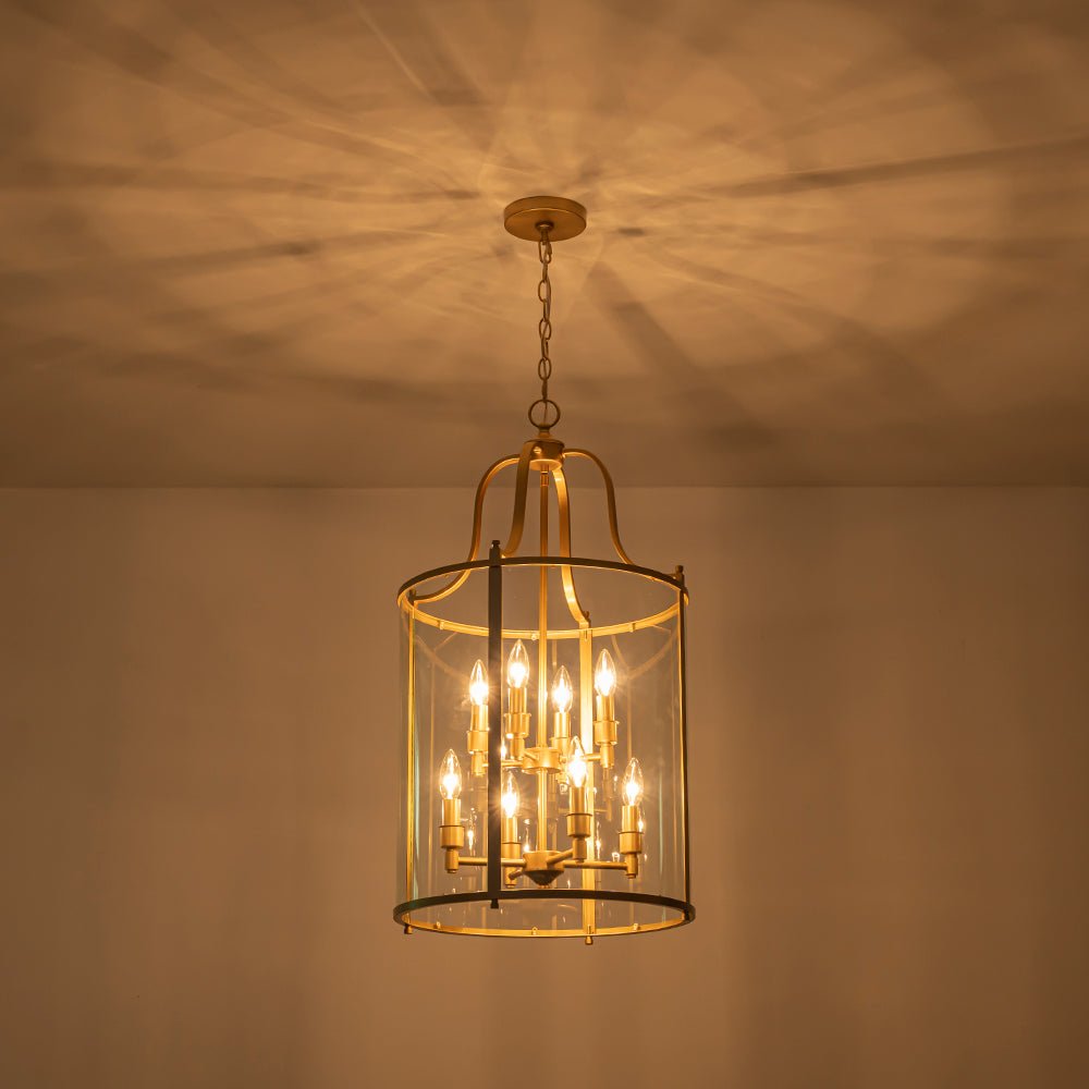 lightfixturesusa-farmhouse-wide-clear-glass-cylinder-cage-pendant-chandelier-brass-269910