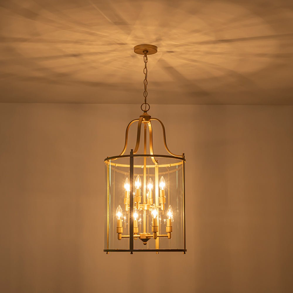 lightfixturesusa-farmhouse-wide-clear-glass-cylinder-cage-pendant-chandelier-brass-611328