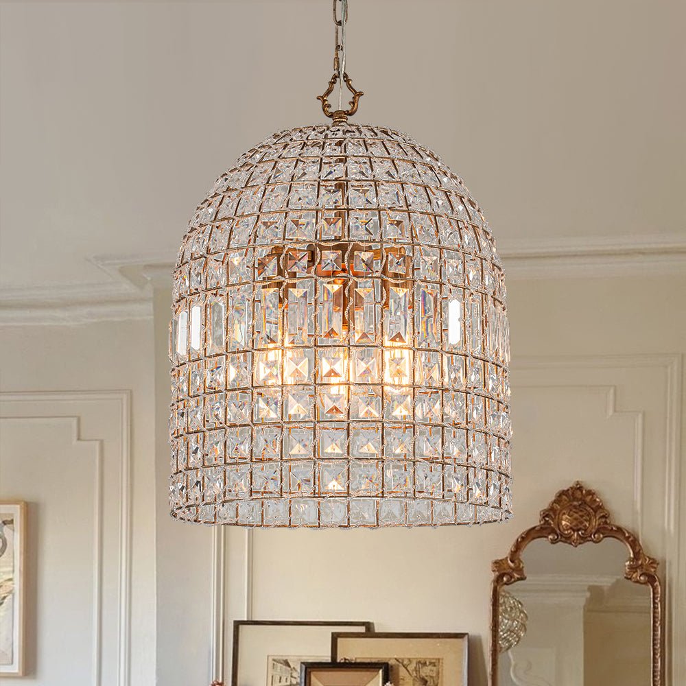 lightfixturesusa-french-antique-brass-crystal-cage-chandelier-chandelier-m3-lt-688517 LightFixturesUSA-French Antique Brass Crystal Cage Chandelier-Chandelier-M/3-Lt-
