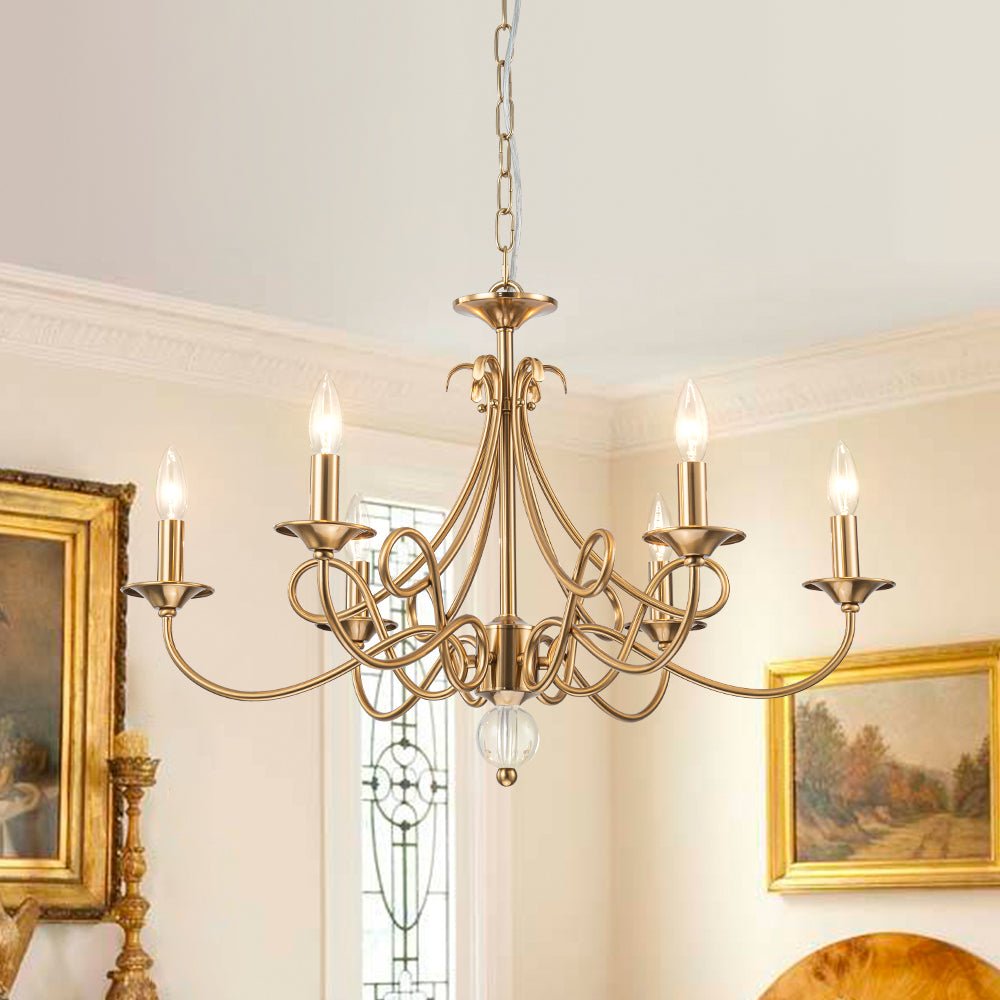 lightfixturesusa-french-classic-brass-scrolling-candle-style-chandelier-chandelier-287-in-9783856 LightFixturesUSA - French Classic Brass Scrolling Candle Style Chandelier - Chandelier - 28.7 in. -
