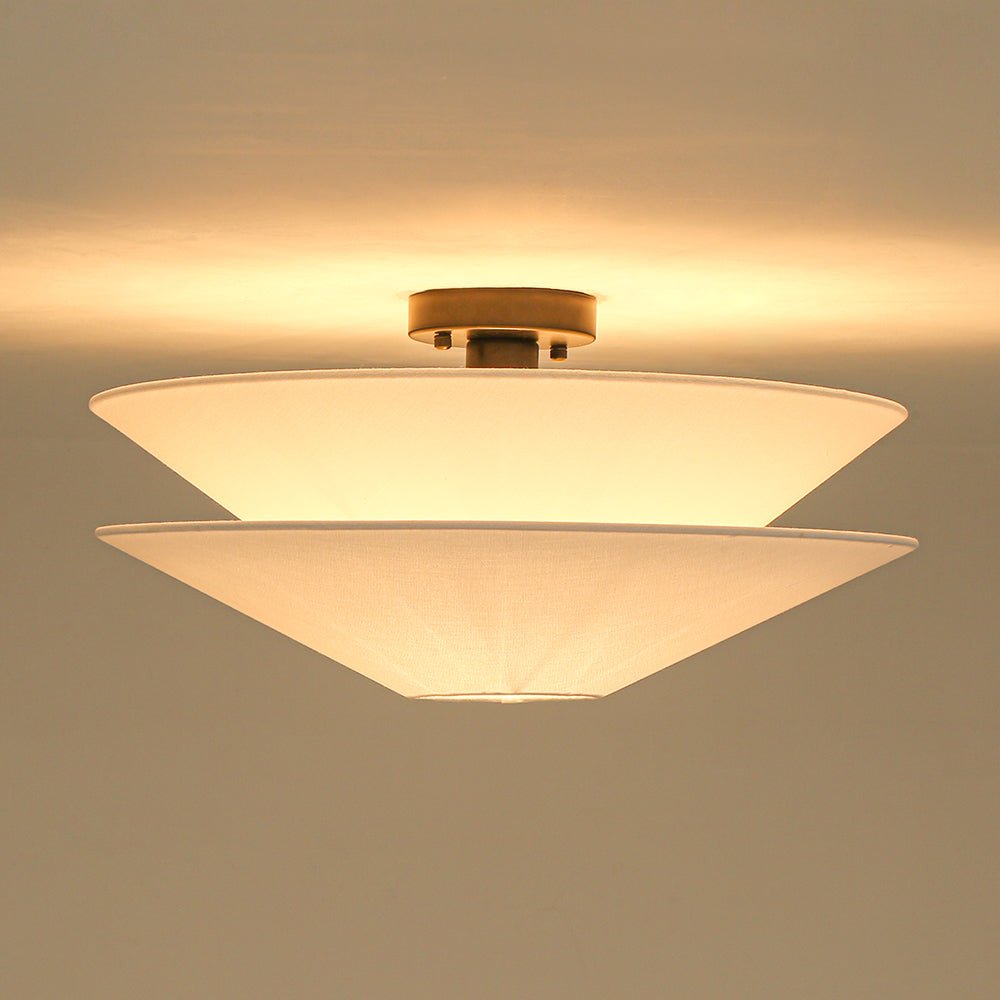 lightfixturesusa-french-country-2-tier-white-linen-conical-semi-flush-mount-ceiling-light-197-in-1345817