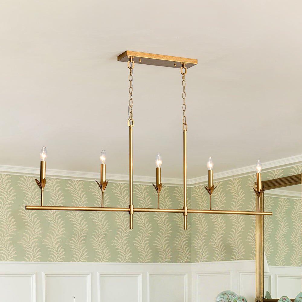 lightfixturesusa-french-country-5-light-fabric-shade-candle-linear-island-chandelier-chandelier-brass-5138946