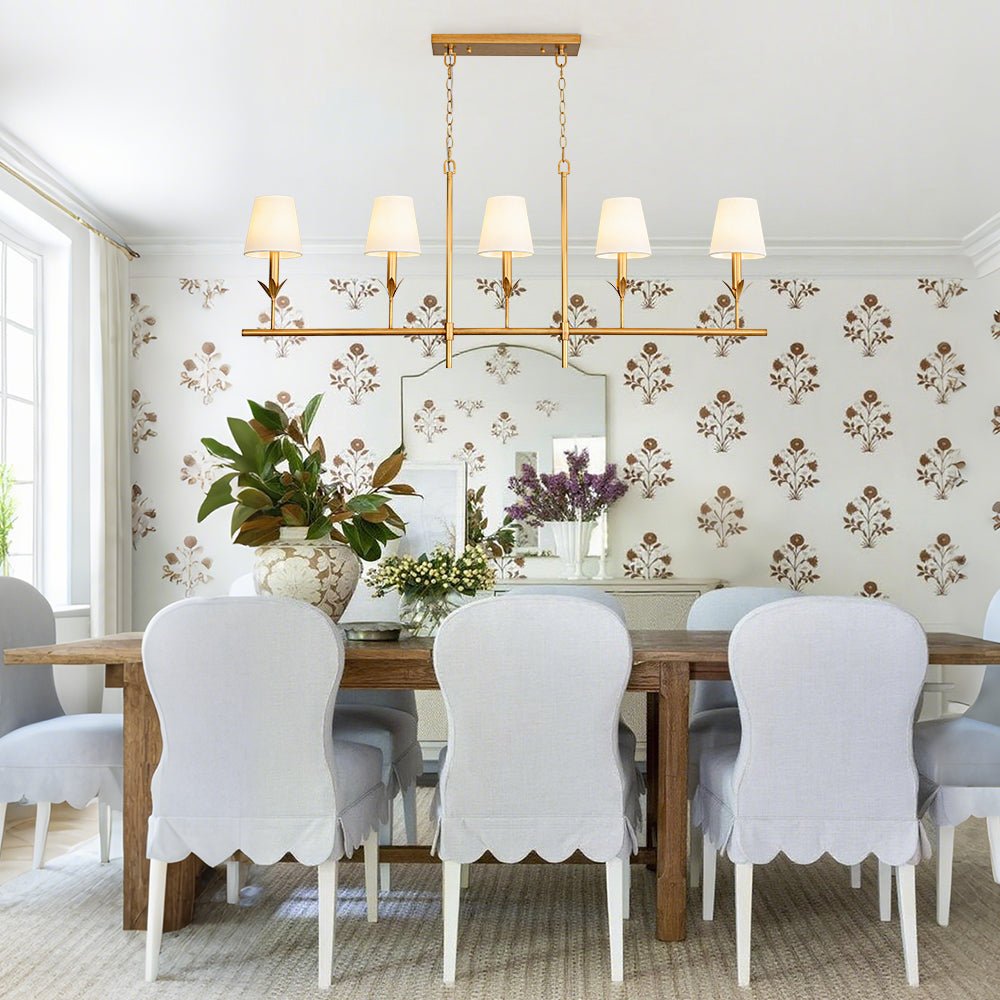 lightfixturesusa-french-country-5-light-fabric-shade-candle-linear-island-chandelier-chandelier-brass-8470552