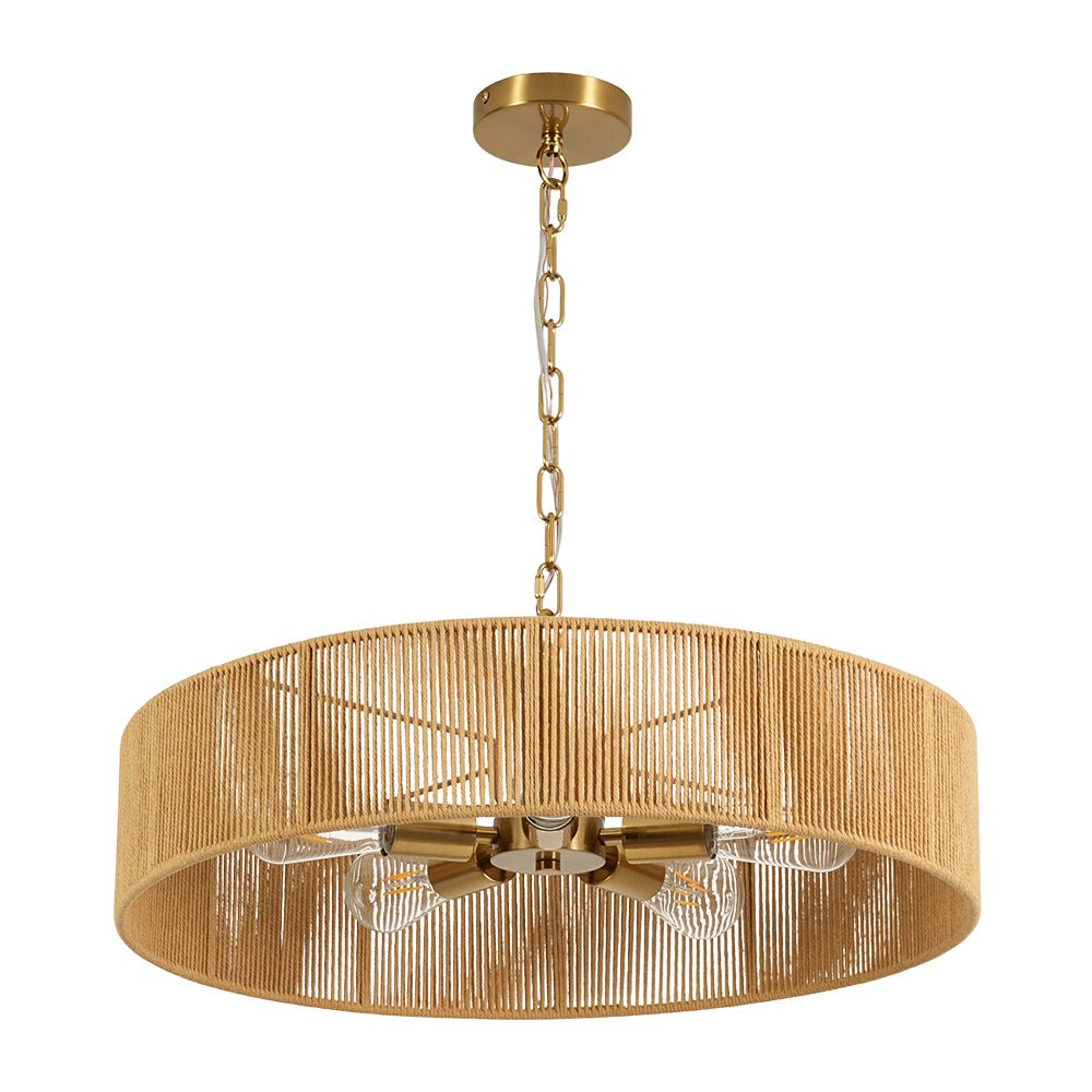 lightfixturesusa-french-country-brown-woven-rope-wide-drum-semi-flush-chandelier-chandelier-236-in-1977847
