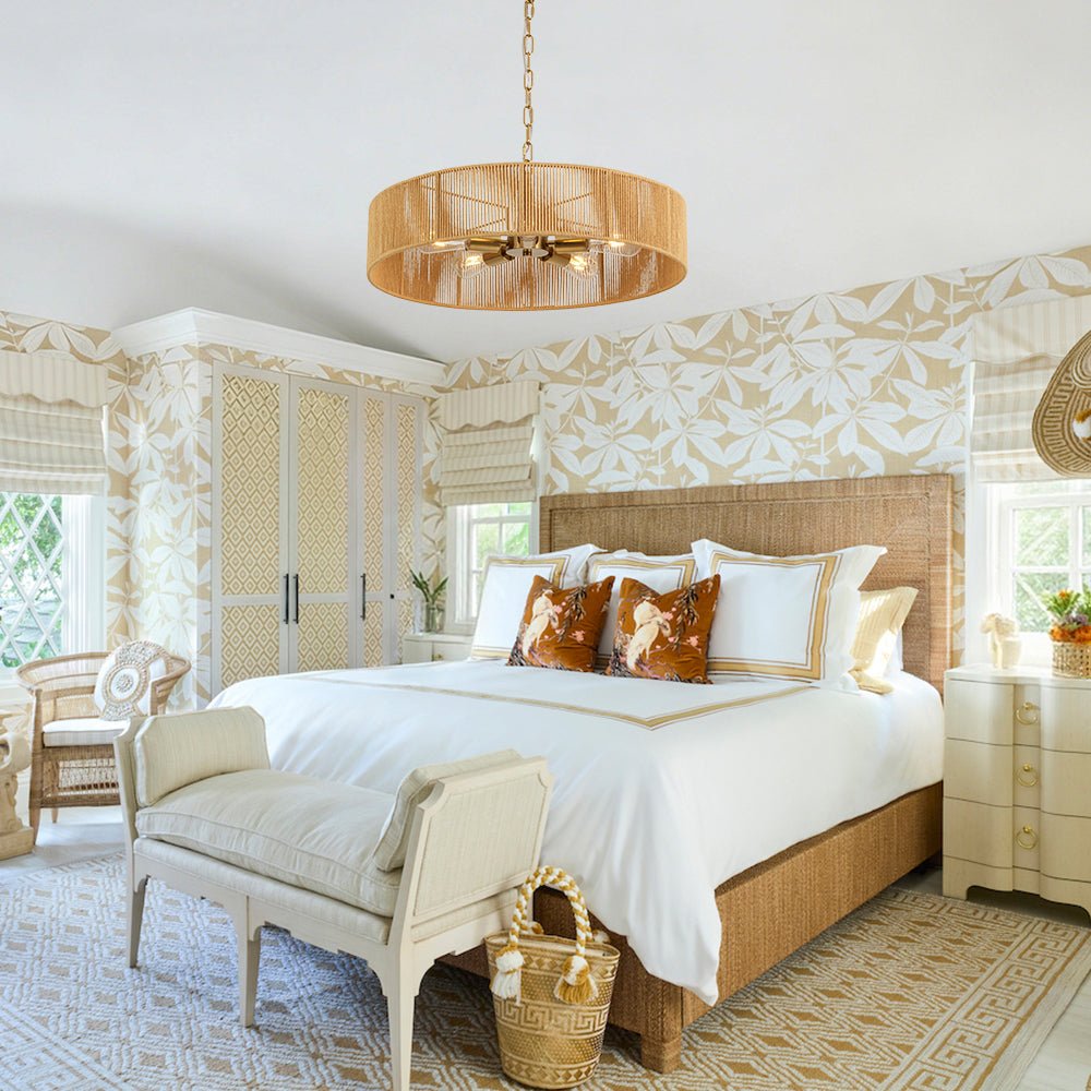 lightfixturesusa-french-country-brown-woven-rope-wide-drum-semi-flush-chandelier-chandelier-236-in-9442974