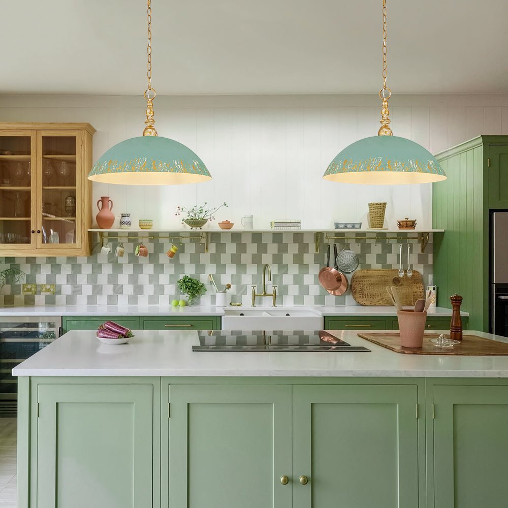 lightfixturesusa-french-country-distressed-teal-gold-flat-dome-metal-pendant-pendant-light-185-in-pre-order-1822900