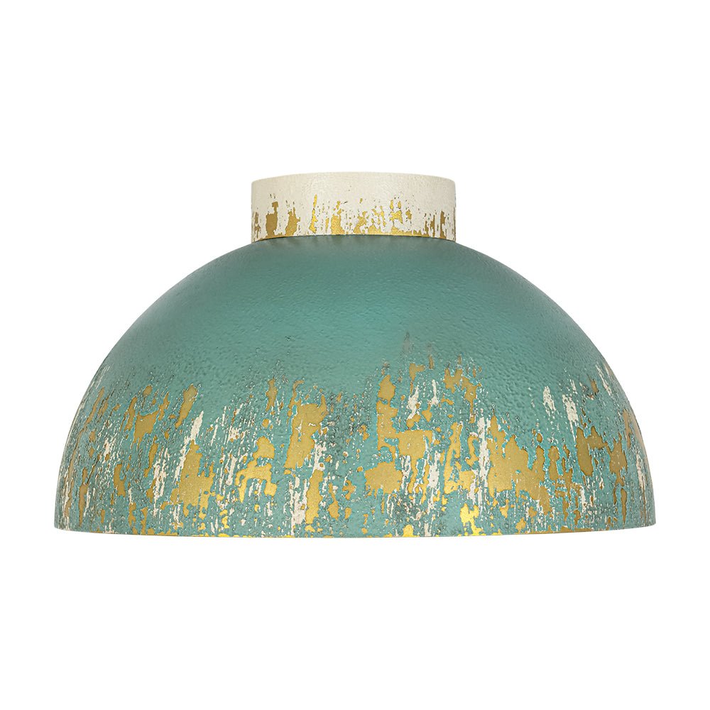 lightfixturesusa-french-country-weathered-gilded-patina-teal-dome-flush-mount-pendant-light-138-in-1263816