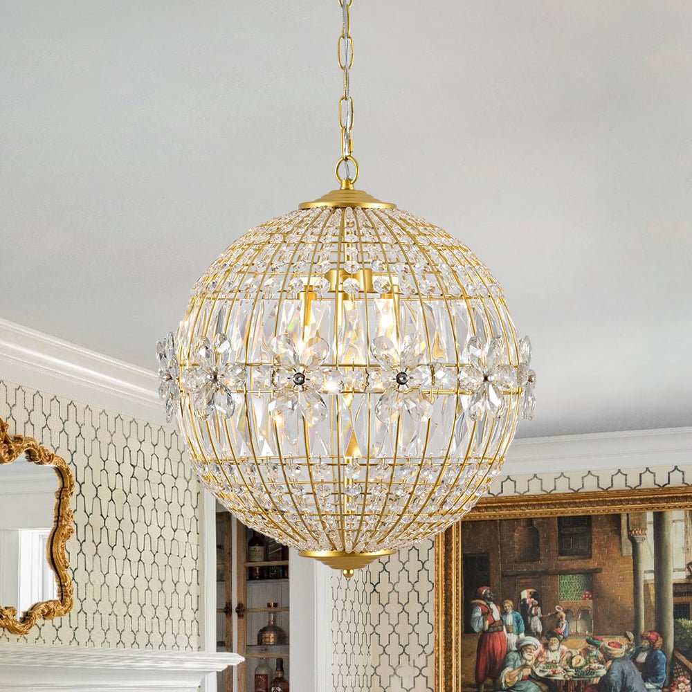 lightfixturesusa-french-luxury-brass-floral-crystal-globe-chandelier-chandelier-18-in-9963879 LightFixturesUSA - French Luxury Brass Floral Crystal Globe Chandelier - Chandelier - 18 in -