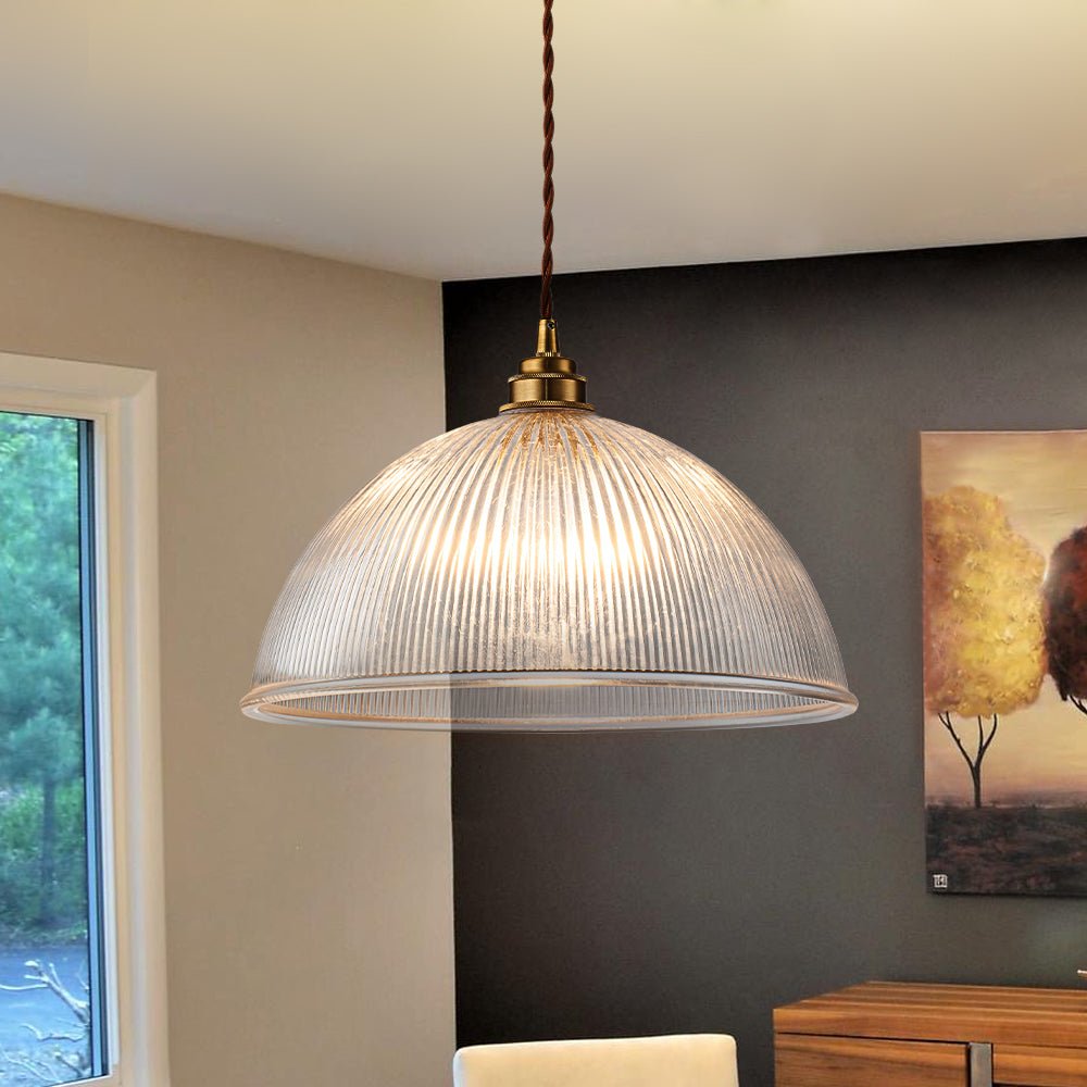 lightfixturesusa-french-retro-1-light-clear-ribbed-glass-dome-pendant-pendant-light-118-in-pre-order-2-3-weeks-7471979 LightFixturesUSA - French Retro 1 - Light Clear Ribbed Glass Dome Pendant - Pendant Light - 11.8 in (Pre - Order & 2 - 3 Weeks) -