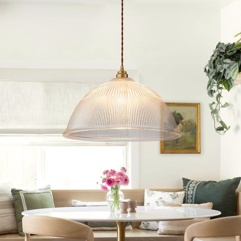 lightfixturesusa-french-retro-1-light-clear-ribbed-glass-dome-pendant-pendant-light-15-in-pre-order-2-3-weeks-4094738 LightFixturesUSA - French Retro 1 - Light Clear Ribbed Glass Dome Pendant - Pendant Light - 15 in (Pre - Order & 2 - 3 Weeks) -