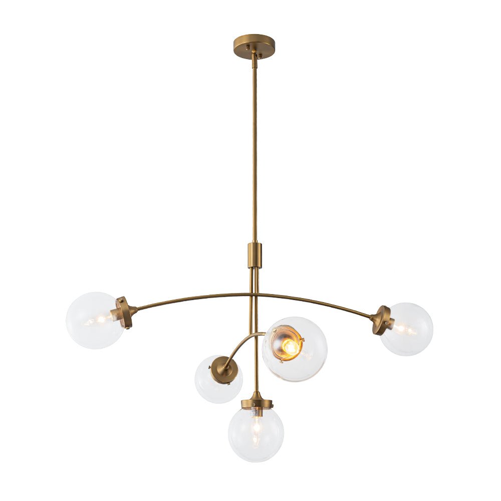 lightfixturesusa-funky-5-light-seesaw-arched-arm-glass-globe-chandelier-chandelier-clear-glass-236310