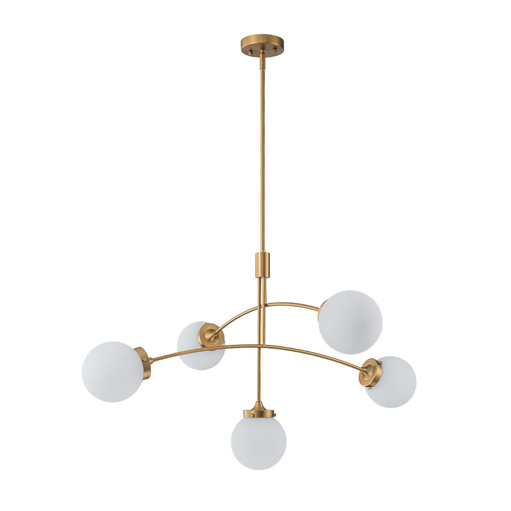 lightfixturesusa-funky-5-light-seesaw-arched-arm-glass-globe-chandelier-chandelier-clear-glass-758466