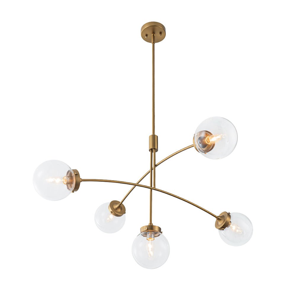 lightfixturesusa-funky-5-light-seesaw-arched-arm-glass-globe-chandelier-chandelier-clear-glass-801075