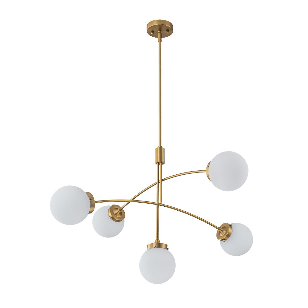 lightfixturesusa-funky-5-light-seesaw-arched-arm-glass-globe-chandelier-chandelier-clear-glass-808610