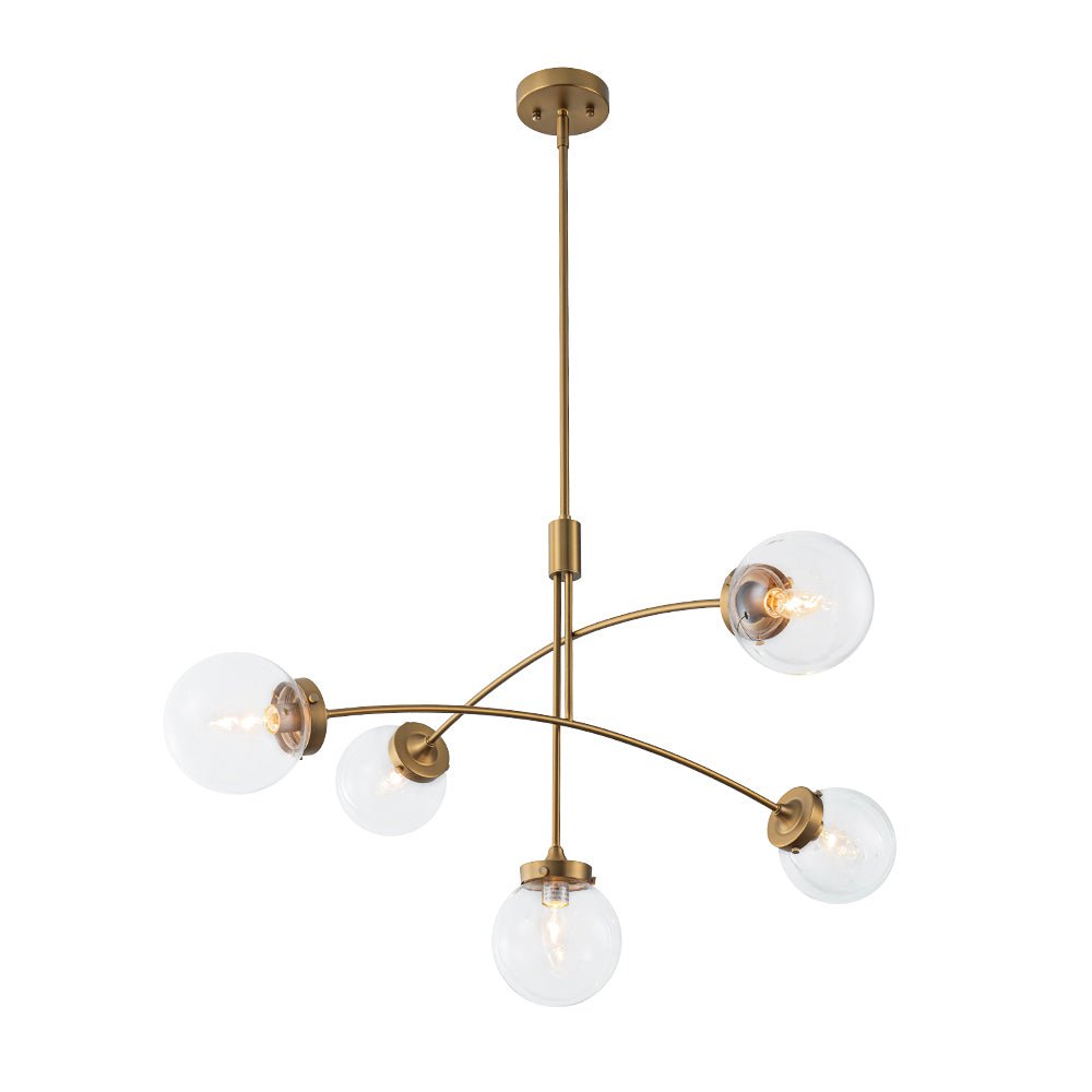 lightfixturesusa-funky-5-light-seesaw-arched-arm-glass-globe-chandelier-chandelier-clear-glass-899310