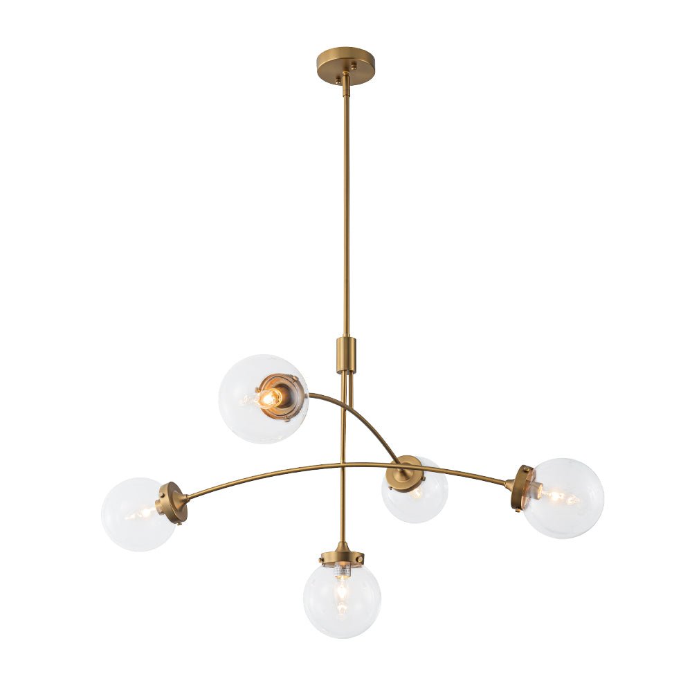 lightfixturesusa-funky-5-light-seesaw-arched-arm-glass-globe-chandelier-chandelier-clear-glass-909387